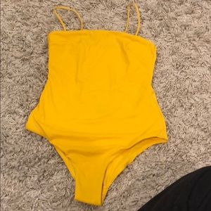 Yellow one piece bathing suit